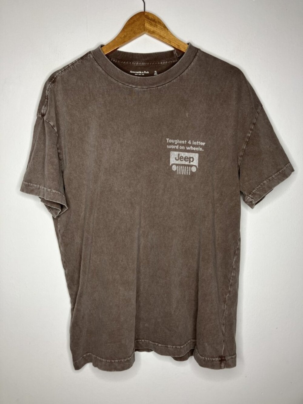 Abercrombie & Fitch Men's XL Brown Jeep Graphic T-Shirt Soft A&F Tee Relaxed - Picture 2 of 7
